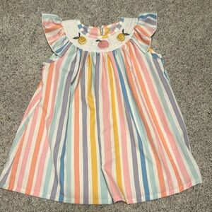 Smocked Fruit Sleeveless Toddler Dress